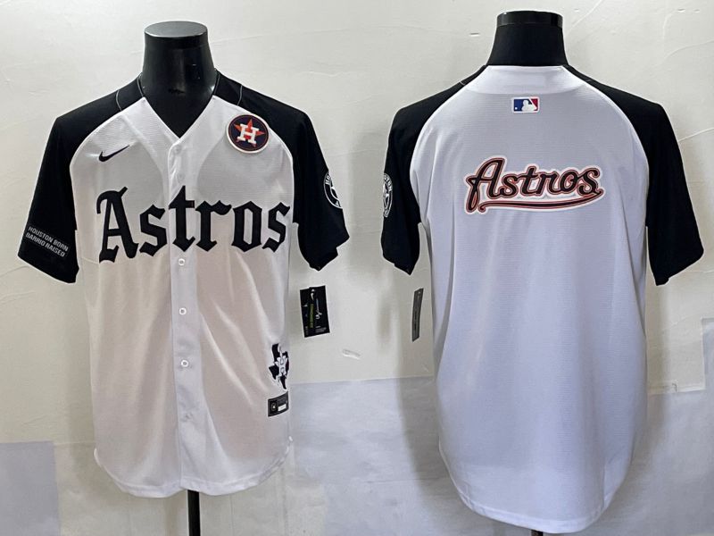 Men 2025 Houston Astros Blank White Black Five generations Joint Name Nike MLB Jersey style 23->houston astros->MLB Jersey
